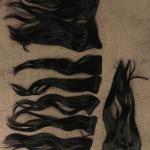 14 inch black Remy hair extensions (clip ons)